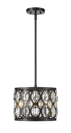 Z-Lite Dealey 3 Light Chandelier in Matte Black 6010-12MB