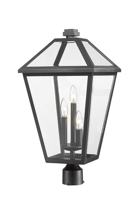 Z-Lite Talbot 3 Light Outdoor Post Mount Fixture in Black 579PHXLR-BK