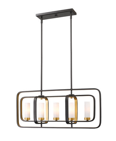 Z-Lite Aideen 5 Light Linear Chandelier in Bronze Gold 6000-5L-BZGD