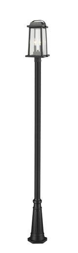 Z-Lite Millworks 2 Light Outdoor Post Mounted Fixture in Black 574PHMR-519P-BK