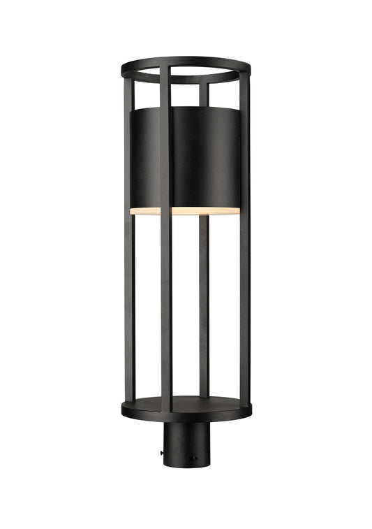 Z-Lite Luca 1 Light Outdoor Post Mount Fixture in Black 517PHB-BK-LED