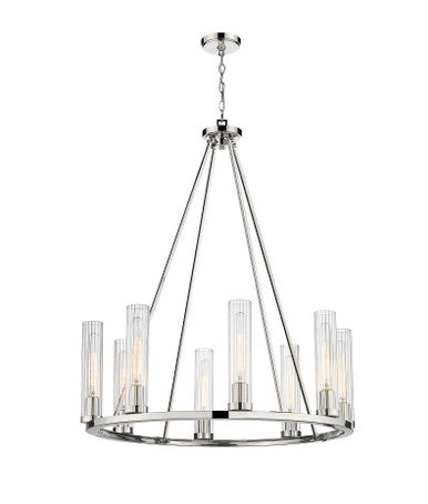 Z-Lite Beau 8 Light Chandelier in Polished Nickel 3031-8PN