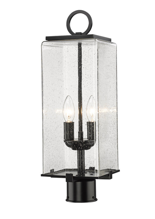 Z-Lite Sana 2 Light Outdoor Post Mount Fixture in Black 592PHMR-BK