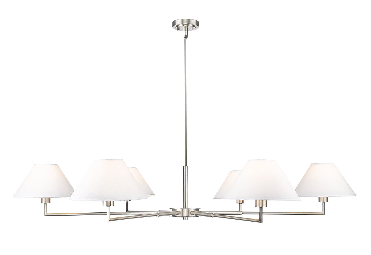 Z-LITE Leila 6 Light Chandelier in Brushed Nickel 744-63R-BN