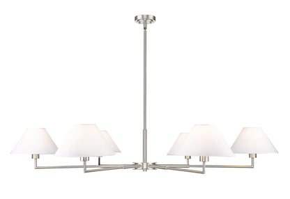 Z-LITE Leila 6 Light Chandelier in Brushed Nickel 744-63R-BN