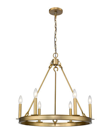 Z-Lite Barclay 6 Light Chandelier in Olde Brass 482R-6OBR