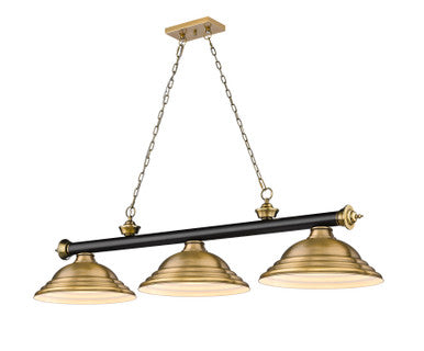 Z-Lite Cordon 3 Light Billiard in Matte Black + Rubbed Brass 2306-3MB-RB-SRB