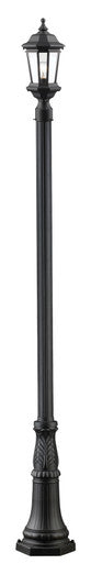 Z-Lite Melbourne 1 Light Outdoor Post Light in Black 540PHM-518P-BK