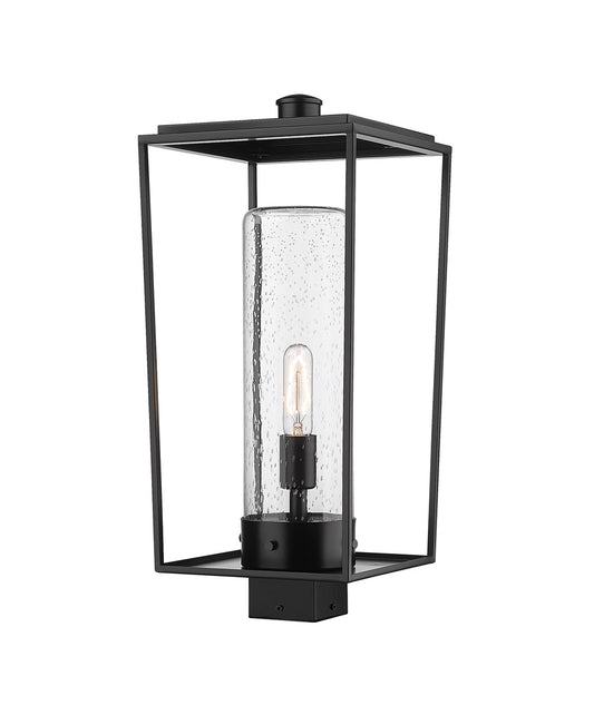 Z-Lite Sheridan 1 Light Outdoor Post Mount Fixture in Black 594PHBS-BK