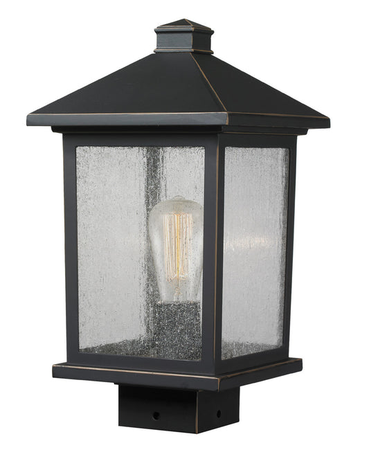 Z-Lite Portland 1 Light Outdoor Post Mount Fixture in Oil Rubbed Bronze 531PHMS-ORB