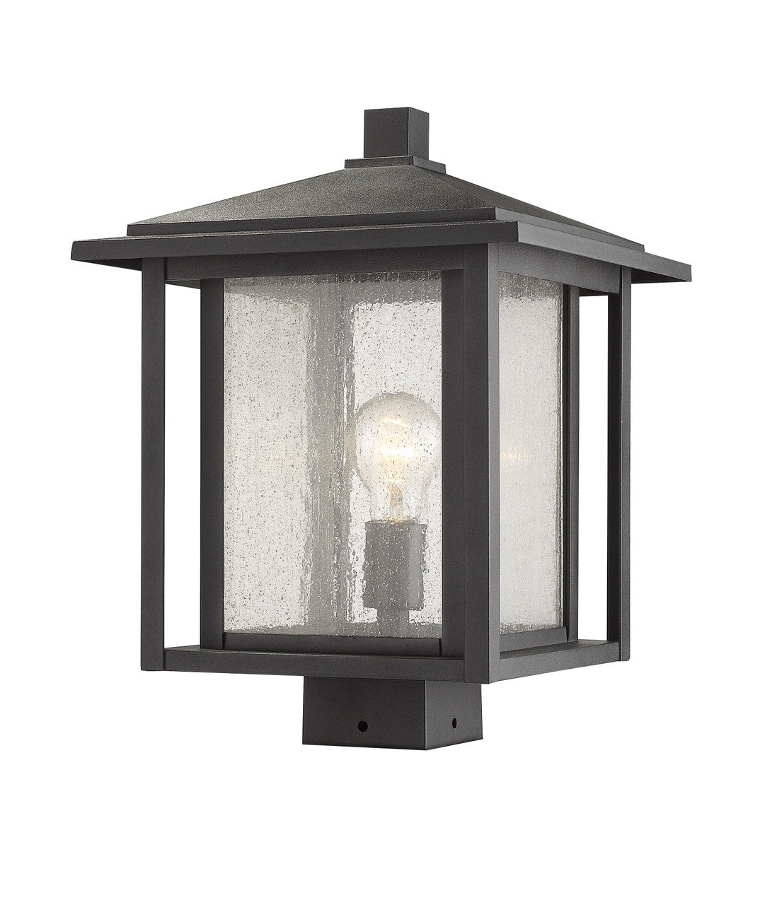 Z-Lite Aspen 1 Light Outdoor Post Mount Fixture in Black 554PHBS-BK