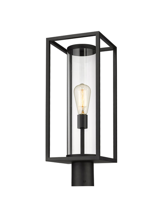 Z-Lite Dunbroch 1 Light Outdoor Post Mount Fixture in Black 584PHMR-BK