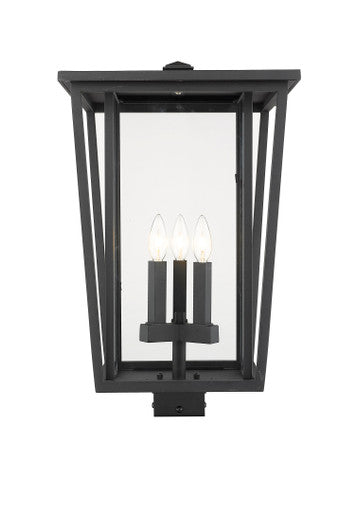 Z-Lite Seoul 3 Light Outdoor Post Mount Fixture in Black 571PHXLS-BK