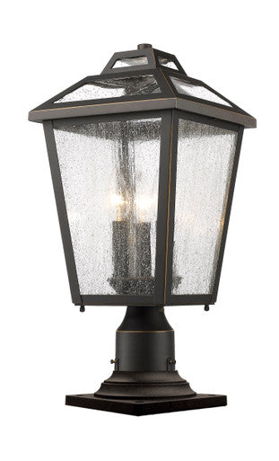 Z-Lite Bayland 3 Light Outdoor Pier Mounted Fixture in Oil Rubbed Bronze 539PHMR-533PM-ORB