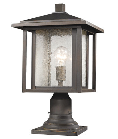 Z-Lite Aspen 1 Light Outdoor Pier Mounted Fixture in Oil Rubbed Bronze 554PHB-554PM-ORB