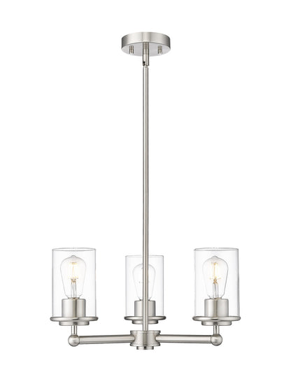 Z-LITE Thayer 3 Light Chandelier in Brushed Nickel 742-3BN