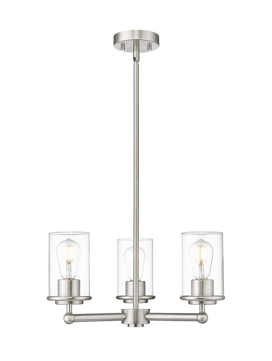 Z-LITE Thayer 3 Light Chandelier in Brushed Nickel 742-3BN