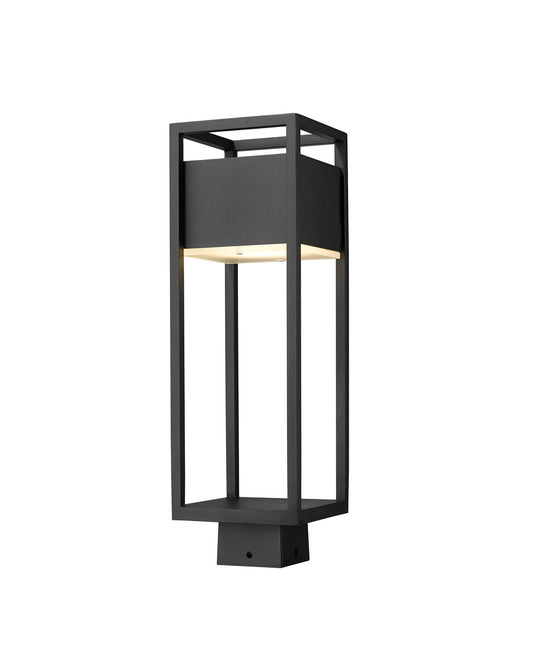 Z-Lite Barwick 1 Light Outdoor Post Mount Fixture in Black 585PHMS-BK-LED