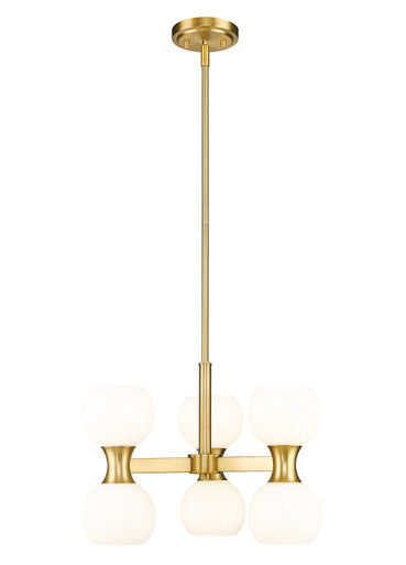 Z-Lite Artemis 6 Light Chandelier in Modern Gold 494-6MGLD