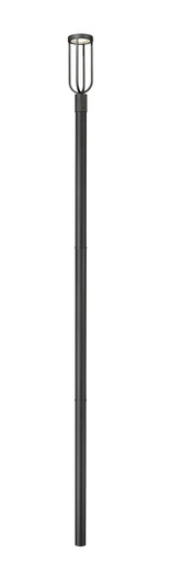 Z-Lite Leland 1 Light Outdoor Post Mounted Fixture in Sand Black 5005PHM-5009P120-BK