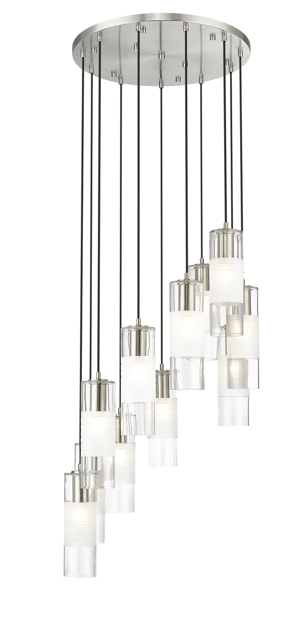 Z-LITE Alton 11 Light Chandelier in Brushed Nickel 824P-11R-BN