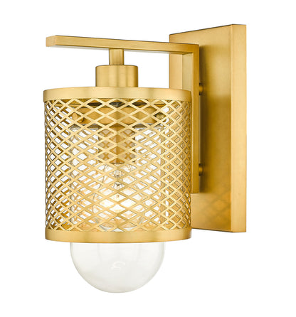 Z-Lite Kipton 1 Light Wall Sconce in Rubbed Brass 3037-1S-RB