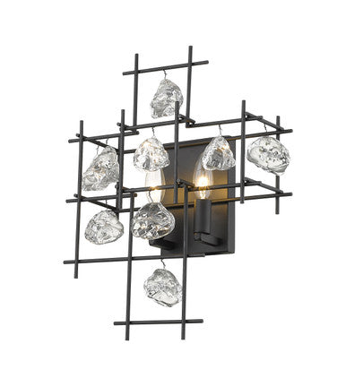 Z-Lite Garroway 2 Light Wall Sconce in Matte Black 4007S-MB