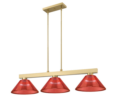 Z-LITE Cobalt 3 Light Billiard in Modern Gold 152MGLD-ARBG