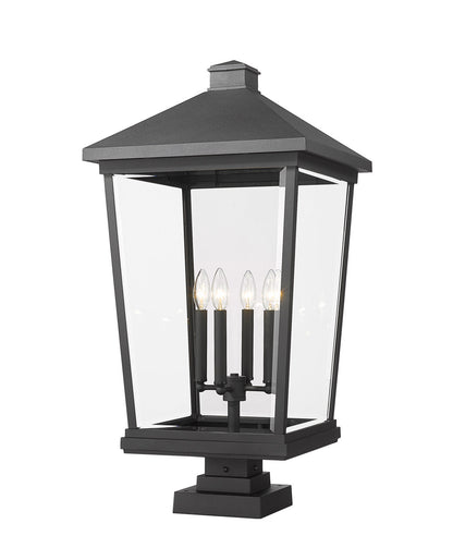 Z-Lite Beacon Outdoor Pier Mounted Fixture in Black 568PHXXLS-SQPM-BK