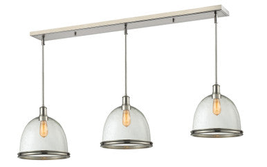 Z-Lite Mason 3 Light Linear Chandelier in Brushed Nickel 718P13-3BN