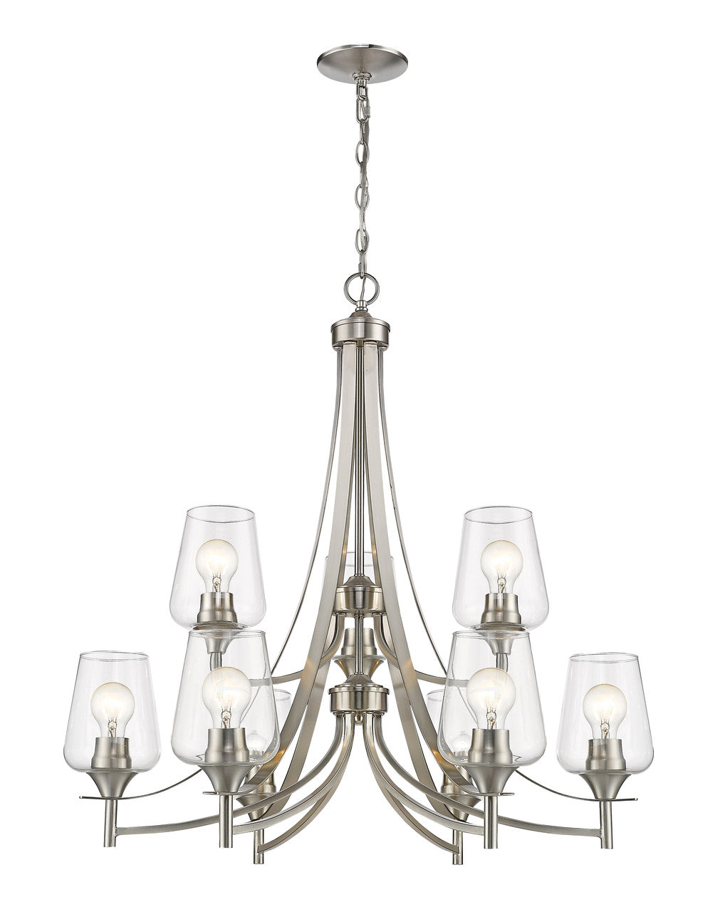 Z-Lite Joliet Chandelier in Brushed Nickel 473-9BN