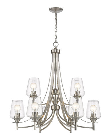 Z-Lite Joliet 9 Light Chandelier in Brushed Nickel 473-9BN