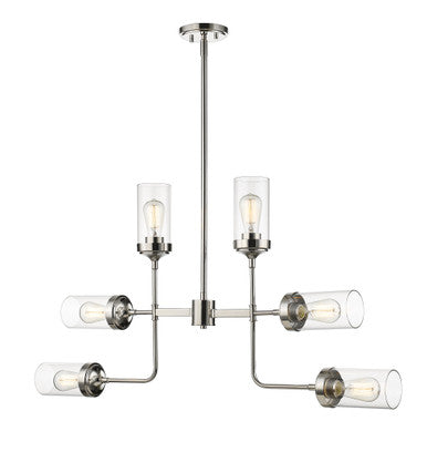 Z-Lite Calliope 6 Light Pendant in Polished Nickel 617-6PN