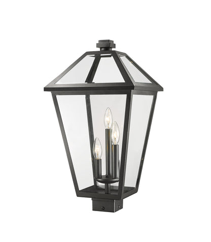 Z-Lite Talbot 3 Light Outdoor Post Mount Fixture in Black 579PHXLS-BK