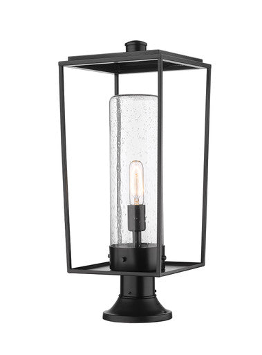 Z-Lite Sheridan 1 Light Outdoor Pier Mounted Fixture in Black 594PHBR-553PM-BK