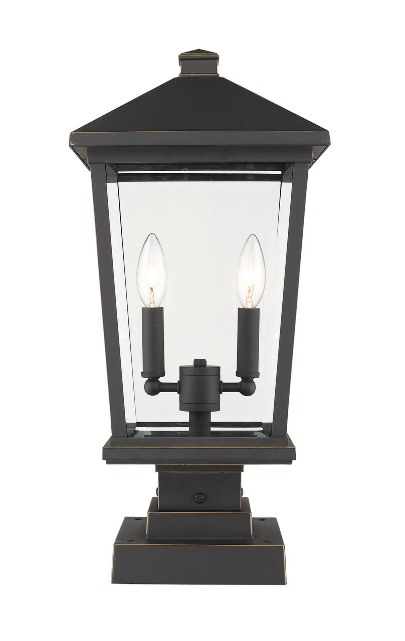 Z-Lite Beacon Outdoor Pier Mounted Fixture in Oil Rubbed Bronze 568PHBS-SQPM-ORB