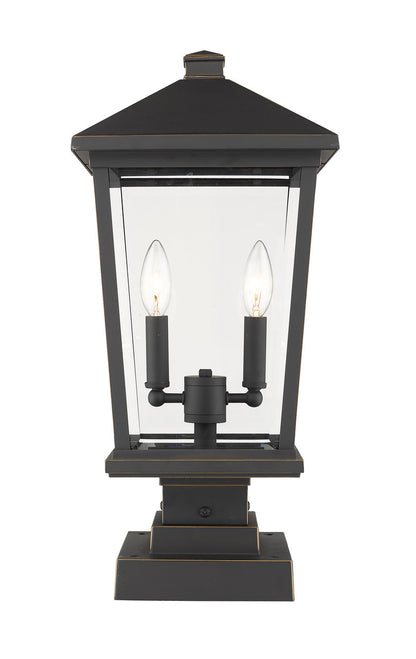 Z-Lite Beacon Outdoor Pier Mounted Fixture in Oil Rubbed Bronze 568PHBS-SQPM-ORB