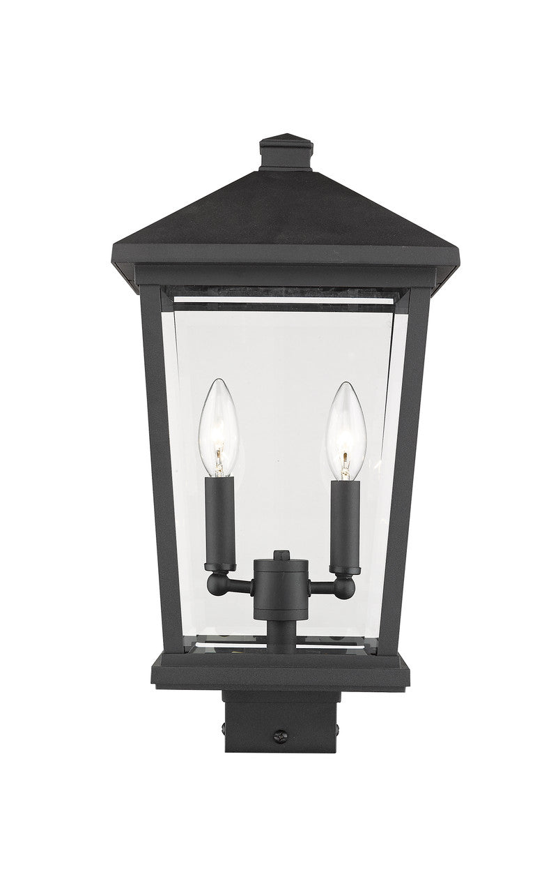 Z-Lite Beacon 2 Light Outdoor Post Mount Fixture in Black 568PHBS-BK