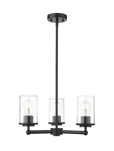 Z-Lite Thayer 3 Light Chandelier in Matte Black 742-3MB