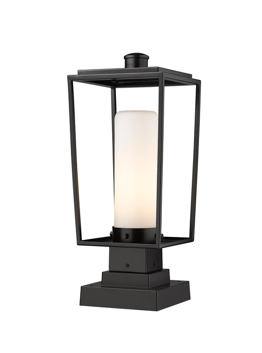 Z-Lite Sheridan 1 Light Outdoor Pier Mounted Fixture in Black 595PHMS-SQPM-BK