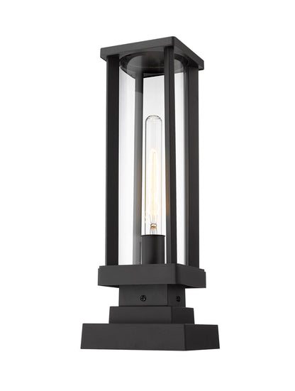 Z-Lite Glenwood 1 Light Outdoor Pier Mounted Fixture in Black 586PHMS-SQPM-BK