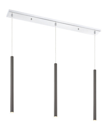 Z-Lite Forest 3 Light Linear Chandelier in Chrome 917MP24-PBL-LED-3LCH