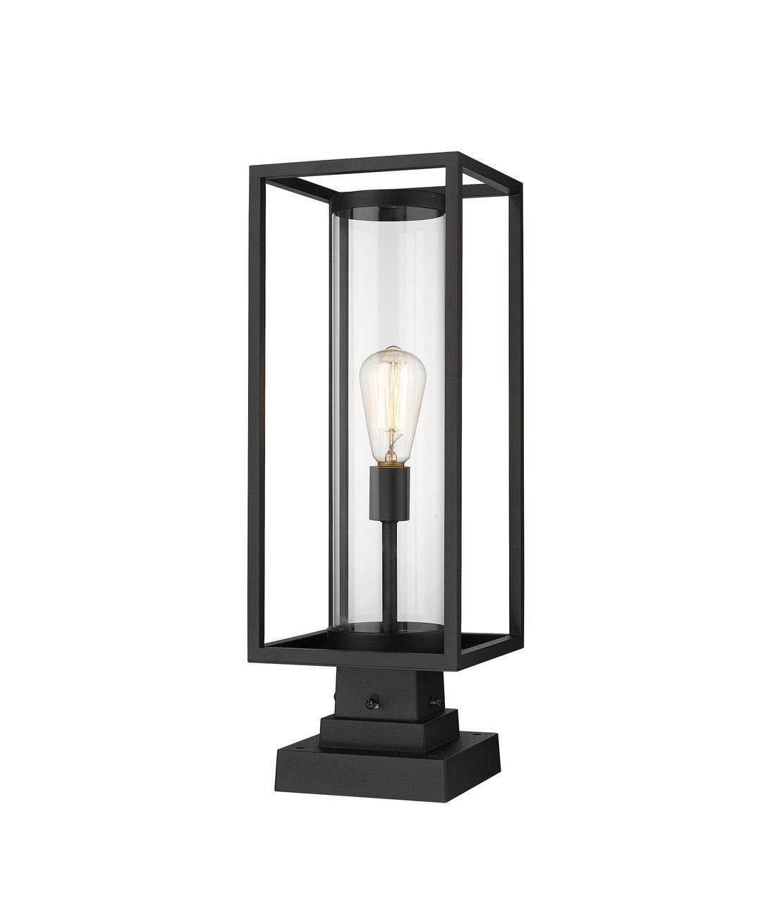 Z-Lite Dunbroch 1 Light Outdoor Pier Mounted Fixture in Black 584PHMS-SQPM-BK