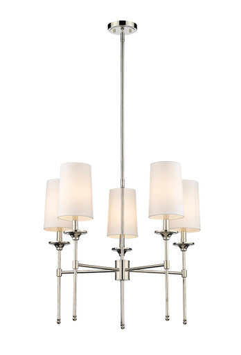 Z-Lite Emily 5 Light Chandelier in Polished Nickel 3033-5PN