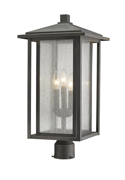 Z-Lite Aspen 3 Light Outdoor Post Mount Fixture in Oil Rubbed Bronze 554PHXLR-ORB