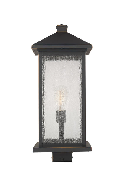 Z-Lite Portland 1 Light Outdoor Post Mount Fixture in Oil Rubbed Bronze 531PHBXLS-ORB