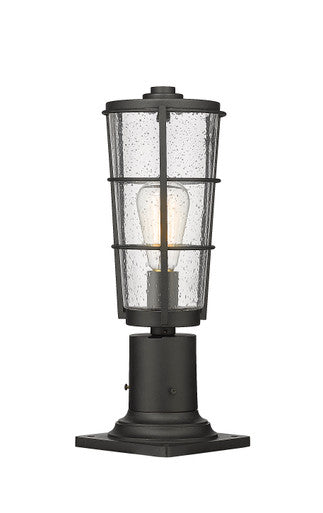 Z-Lite Helix 1 Light Outdoor Pier Mounted Fixture in Black 591PHM-533PM-BK