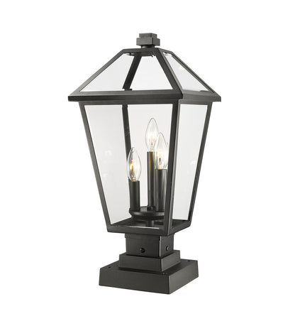 Z-Lite Talbot 3 Light Outdoor Pier Mounted Fixture in Black 579PHBS-SQPM-BK