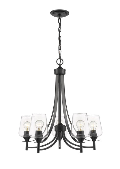 Z-Lite Joliet 5 Light Chandelier in Matte Black 473-5MB