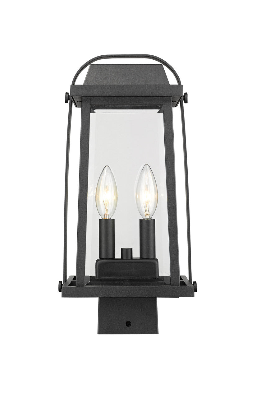 Z-Lite Millworks 2 Light Outdoor Post Mount Fixture in Black 574PHMS-BK